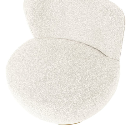 Maya Occasional Swivel Chair in Ivory Boucle Fabric