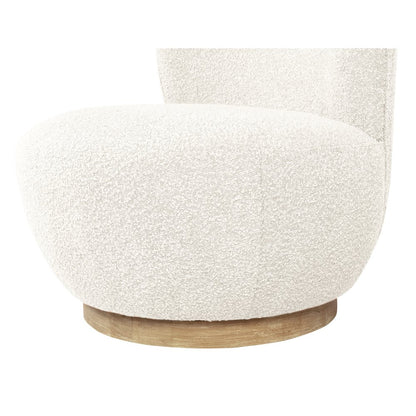 Maya Occasional Swivel Chair in Ivory Boucle Fabric