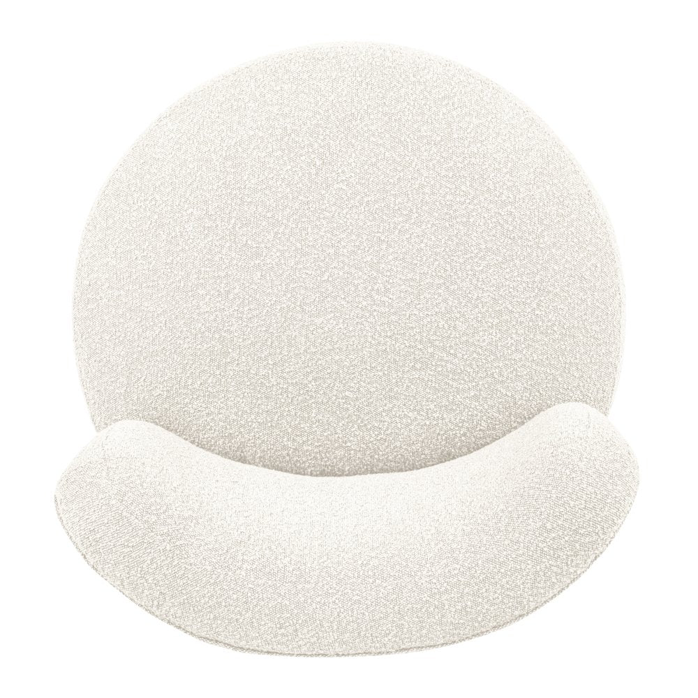 Maya Occasional Swivel Chair in Ivory Boucle Fabric