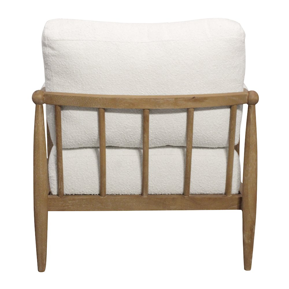 Venus Lounge Chair in Ivory Boucle on Natural Solid Wood