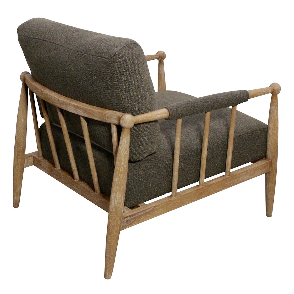 Venus Lounge Chair in Iron Ore Boucle on Natural Solid Wood