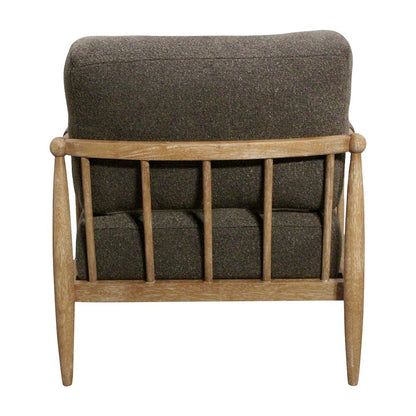 Venus Lounge Chair in Iron Ore Boucle on Natural Solid Wood