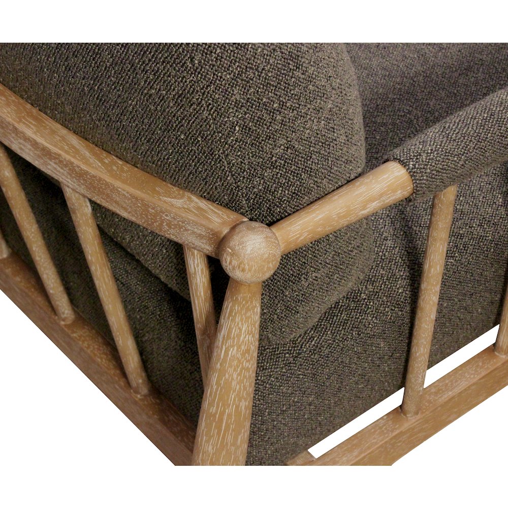 Venus Lounge Chair in Iron Ore Boucle on Natural Solid Wood