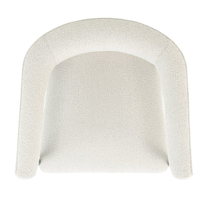 Quinn Arm Chair in Ivory Boucle with Space Black Wood Frame