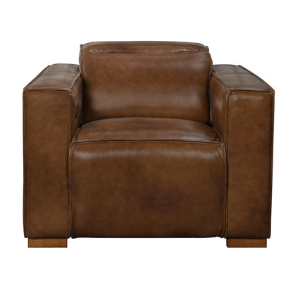 Riseholme Reclining Lounge Chair in Tan Full-Leather