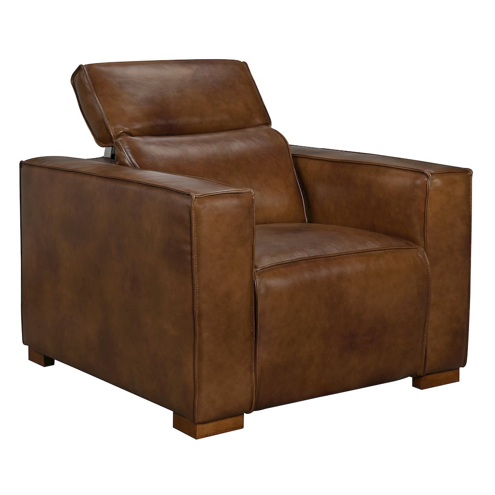 Riseholme Reclining Lounge Chair in Tan Full-Leather