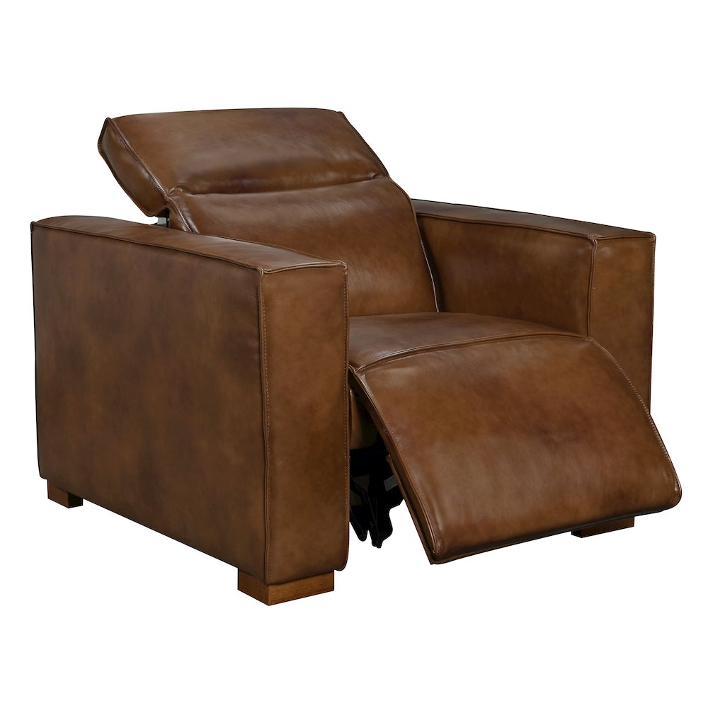 Riseholme Reclining Lounge Chair in Tan Full-Leather
