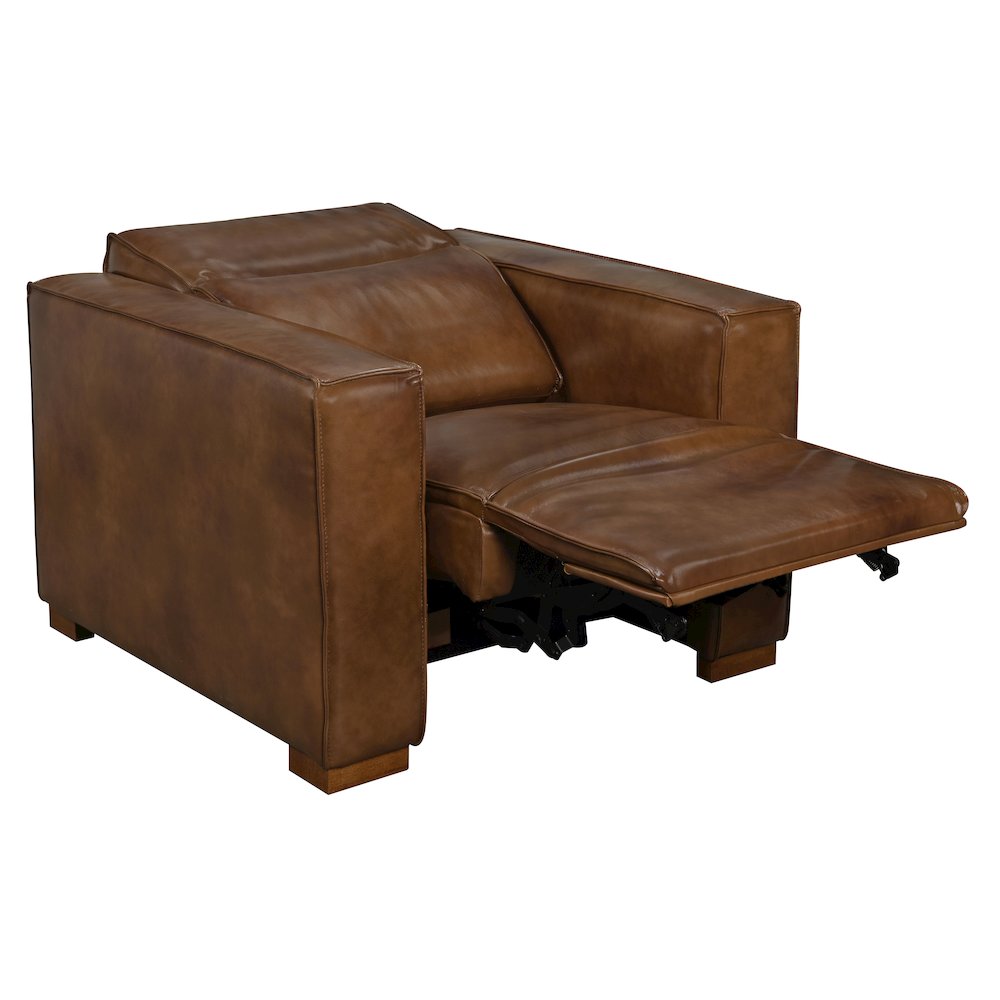 Riseholme Reclining Lounge Chair in Tan Full-Leather