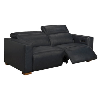 Riseholme Reclining Sofa in Blue Full-Leather