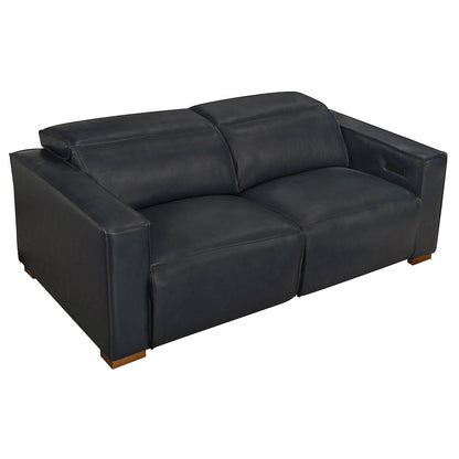 Riseholme Reclining Sofa in Blue Full-Leather