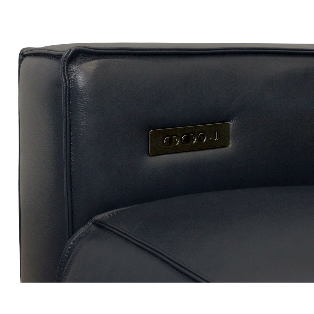Riseholme Reclining Sofa in Blue Full-Leather