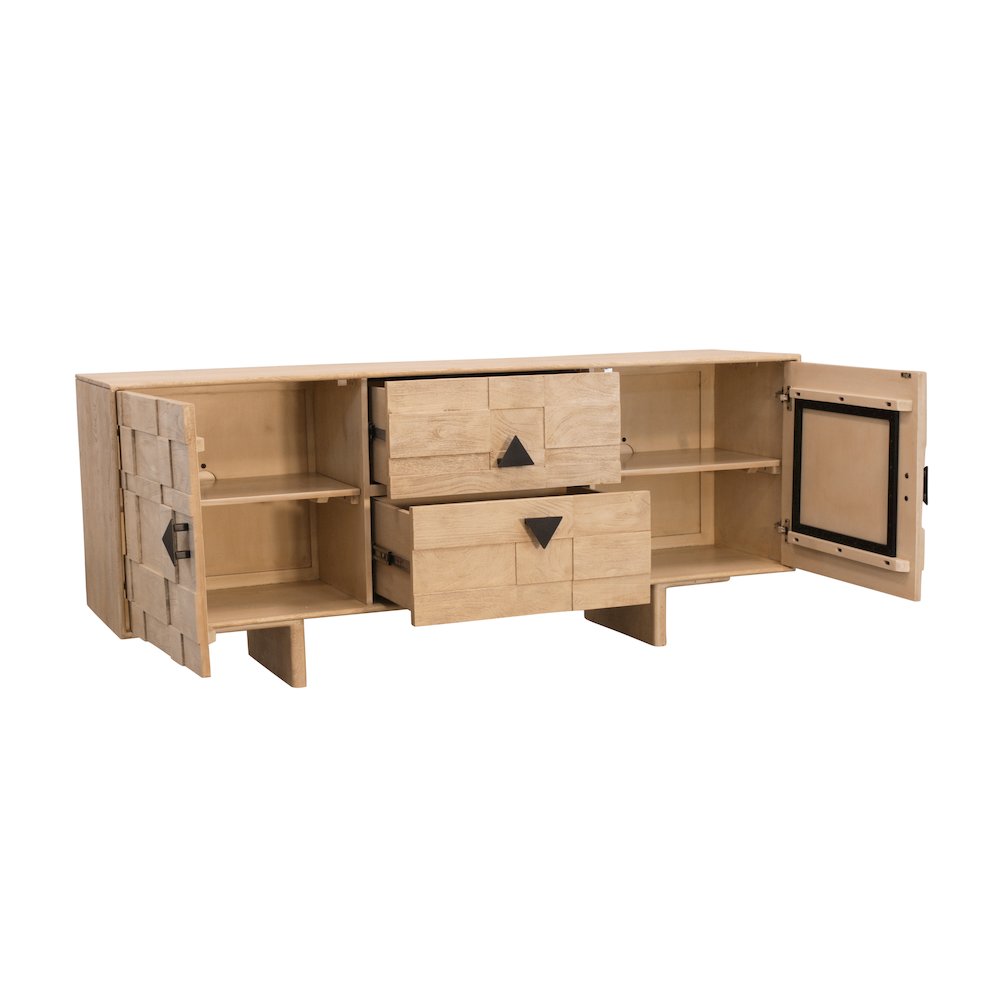 Durant 2-Drawer 2-Door Credenza - Neutral Beige