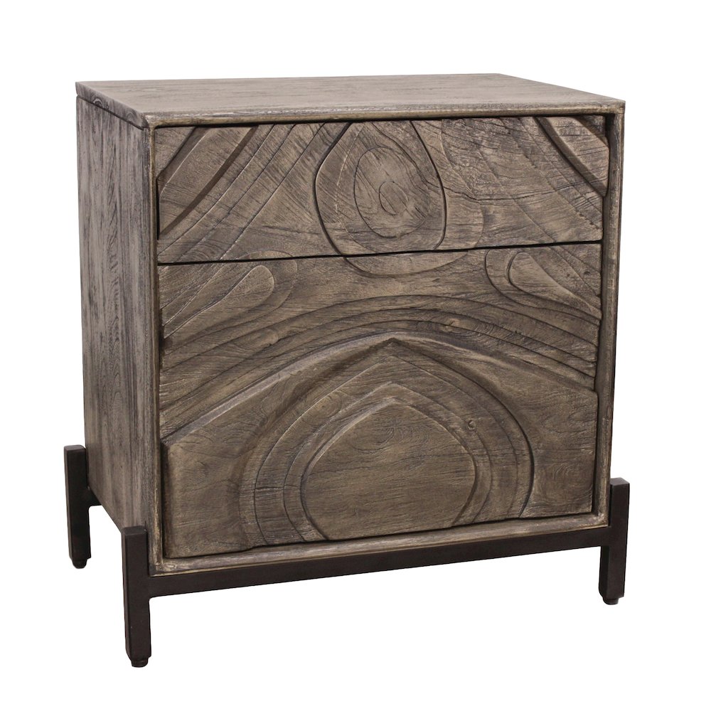 Bristol 2-Drawer Nightstand - Smoked Ash