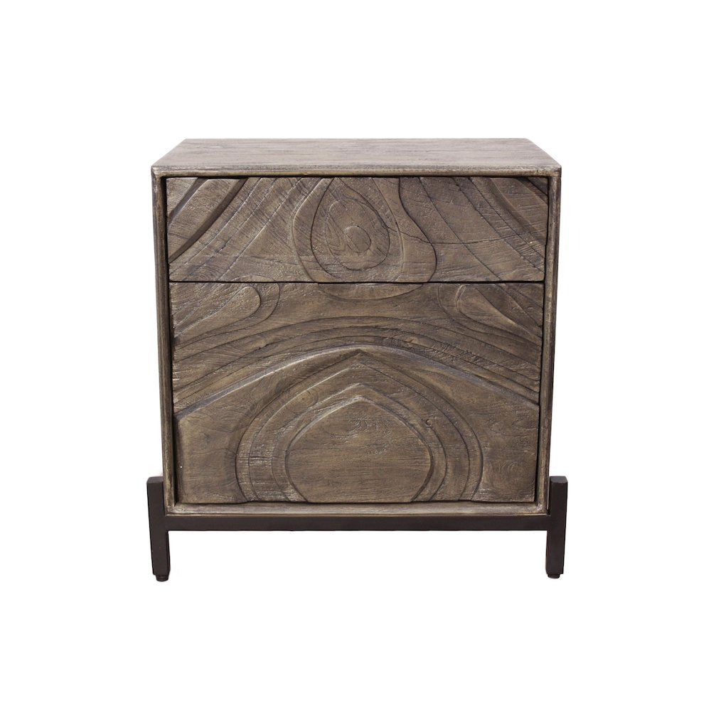 Bristol 2-Drawer Nightstand - Smoked Ash