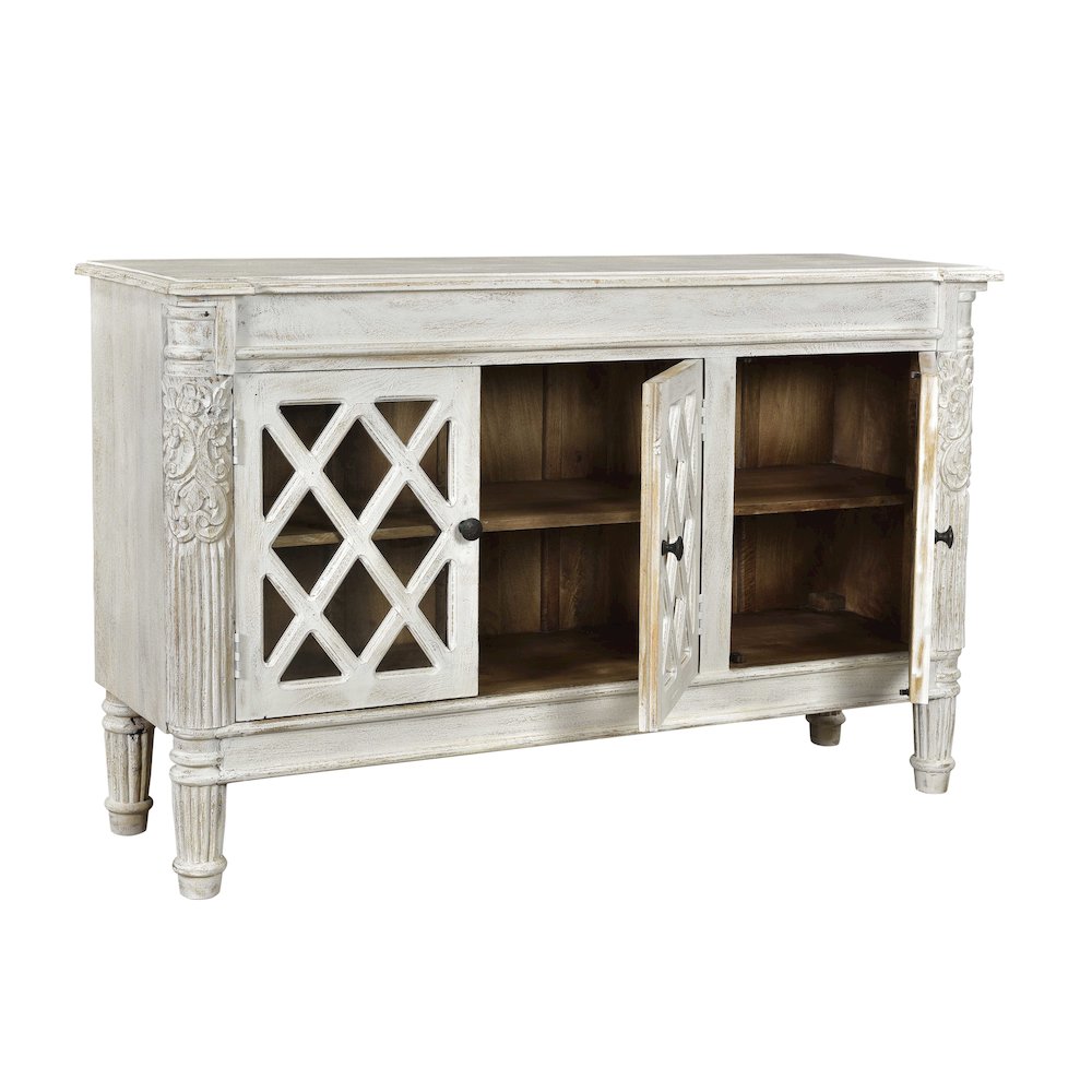 Carmenita Carlyle 3-Door Sideboard in Antique White