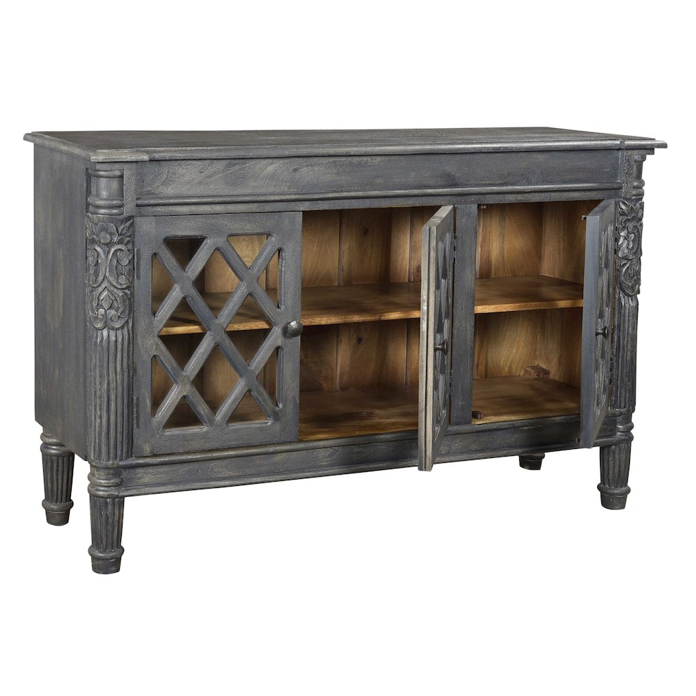 Carmenita Carlyle 3-Door Sideboard in Antique Dark Gray