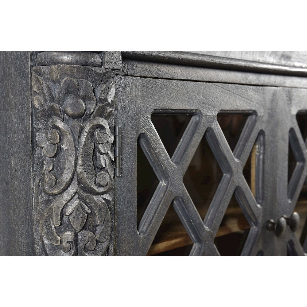 Carmenita Carlyle 3-Door Sideboard in Antique Dark Gray