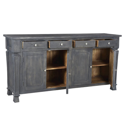 Carmenita 4-Door 4-Drawer Sideboard in Dark Gray
