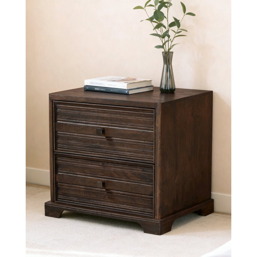 Carmenita 2-Drawer Might Night Stand - Rich Umber