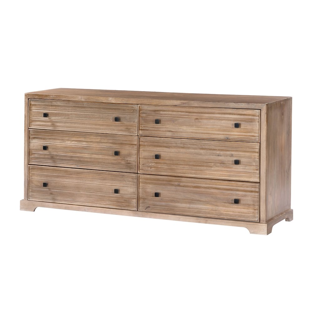 Carmenita 6-Drawer Dresser in Rustic Light Brown