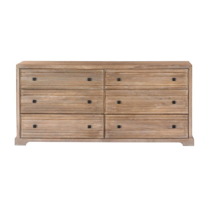 Carmenita 6-Drawer Dresser in Rustic Light Brown