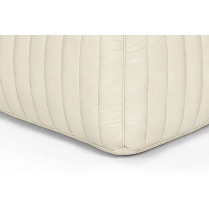 Brie Leather Pouf - Ivory