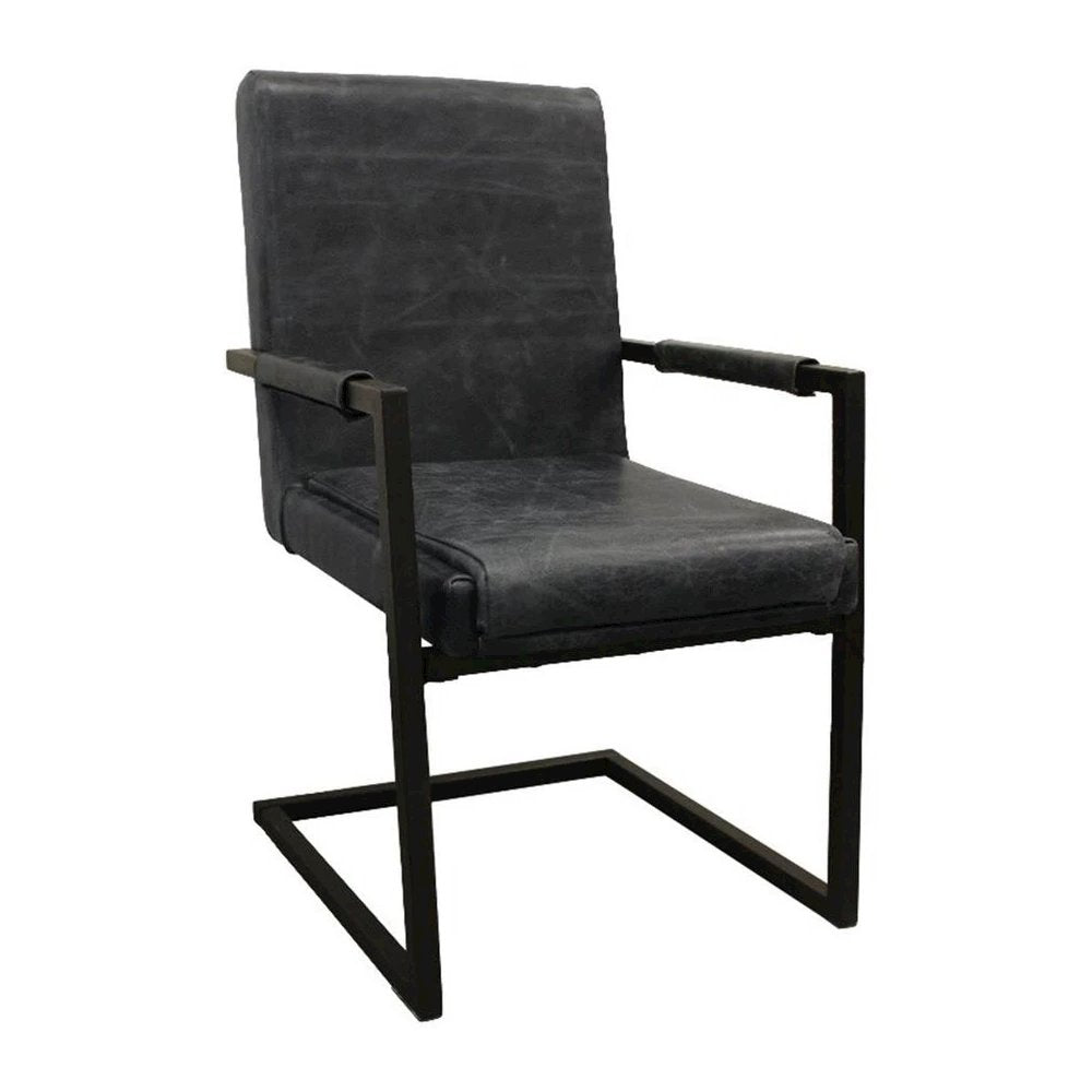 Lloyd Arm Chair in Antique Black Leather