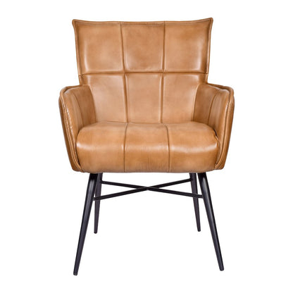 Gabriel Genuine Leather Arm Chair in Caramel