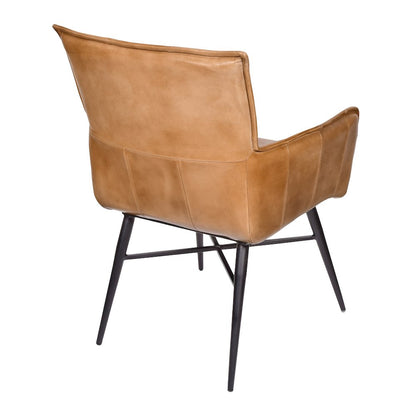 Gabriel Genuine Leather Arm Chair in Caramel