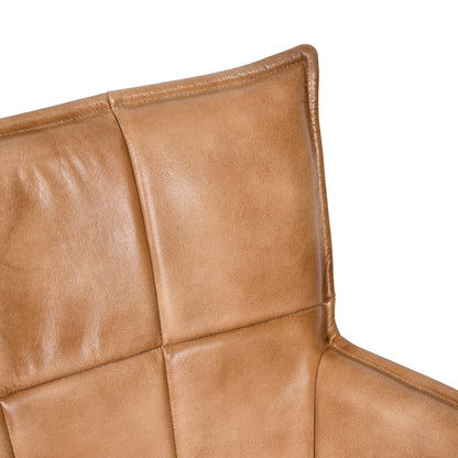 Gabriel Genuine Leather Arm Chair in Caramel