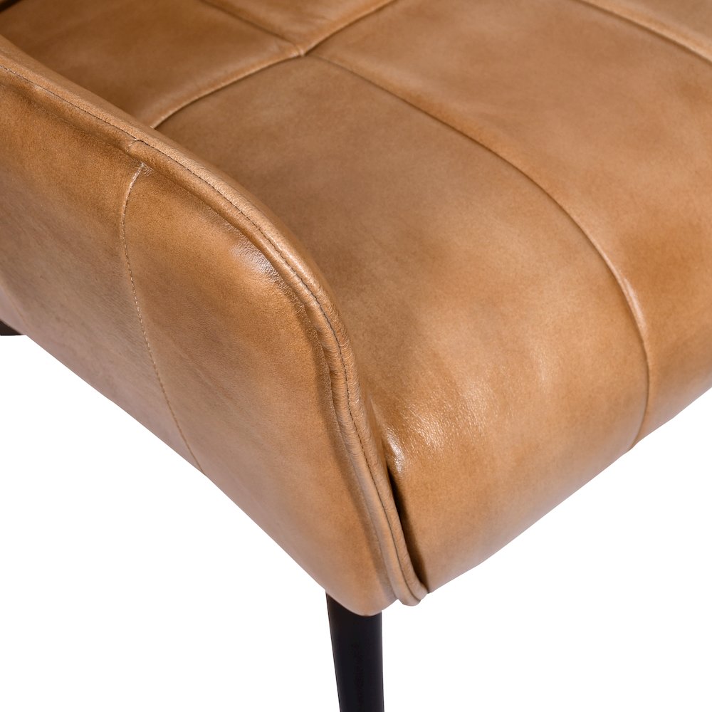 Gabriel Genuine Leather Arm Chair in Caramel