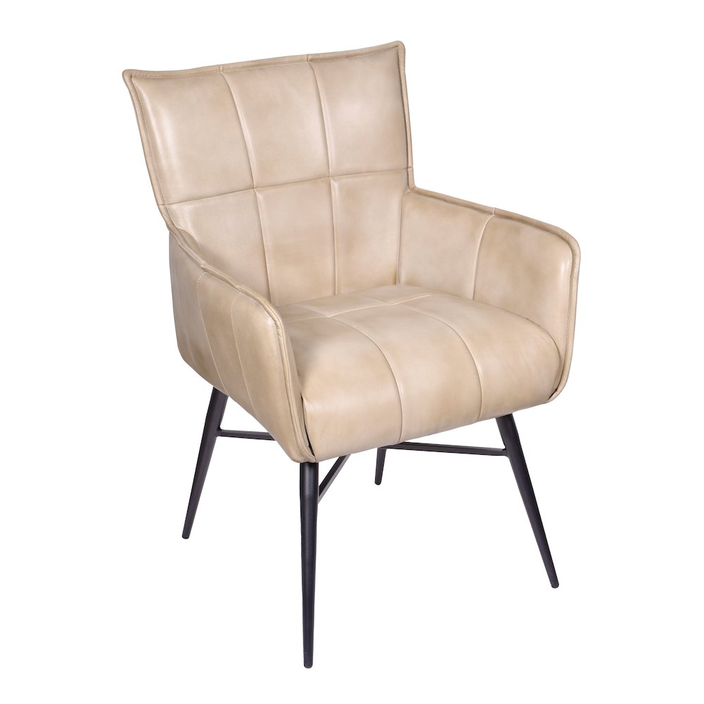 Gabriel Genuine Leather Arm Chair in Stone