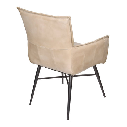 Gabriel Genuine Leather Arm Chair in Stone
