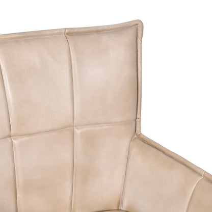 Gabriel Genuine Leather Arm Chair in Stone