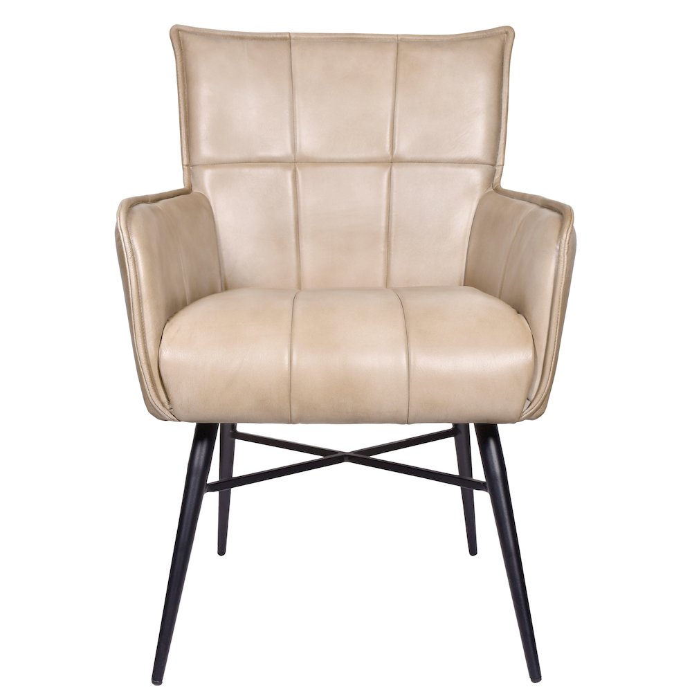 Gabriel Genuine Leather Arm Chair in Stone