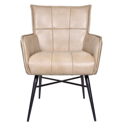 Gabriel Genuine Leather Arm Chair in Stone