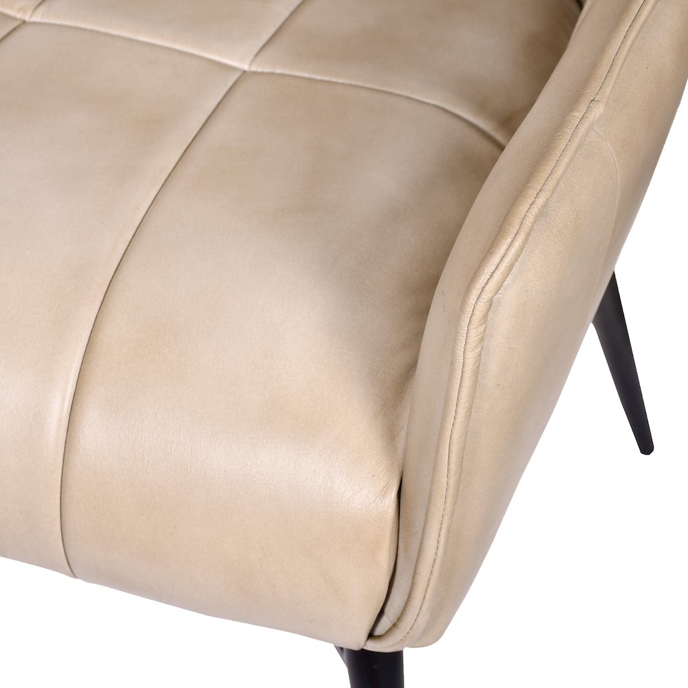 Gabriel Genuine Leather Arm Chair in Stone
