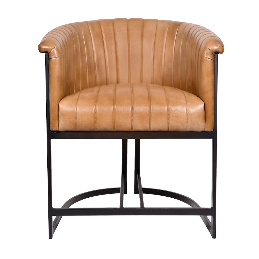Wilbur Genuine Leather Dining Chair in Caramel