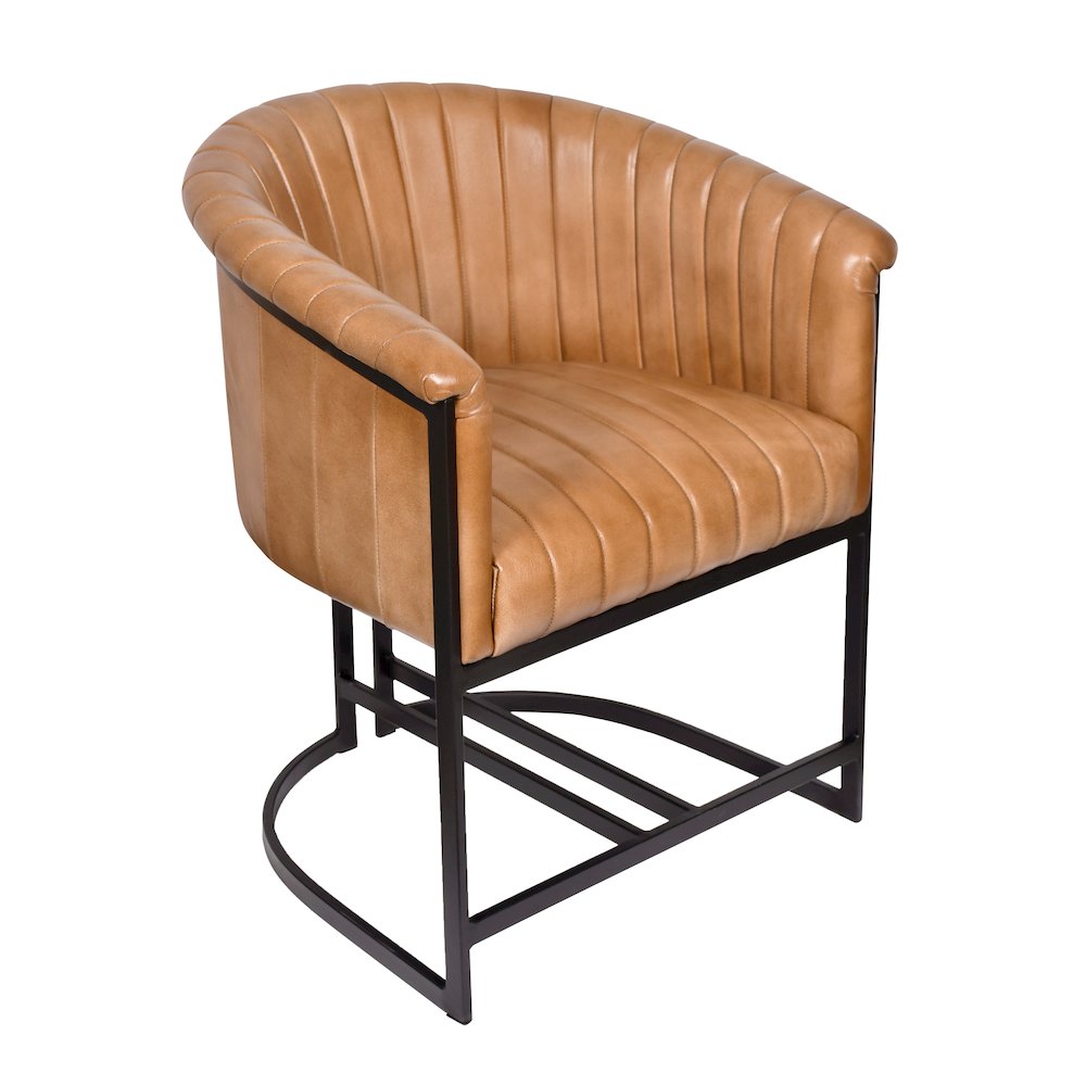 Wilbur Genuine Leather Dining Chair in Caramel