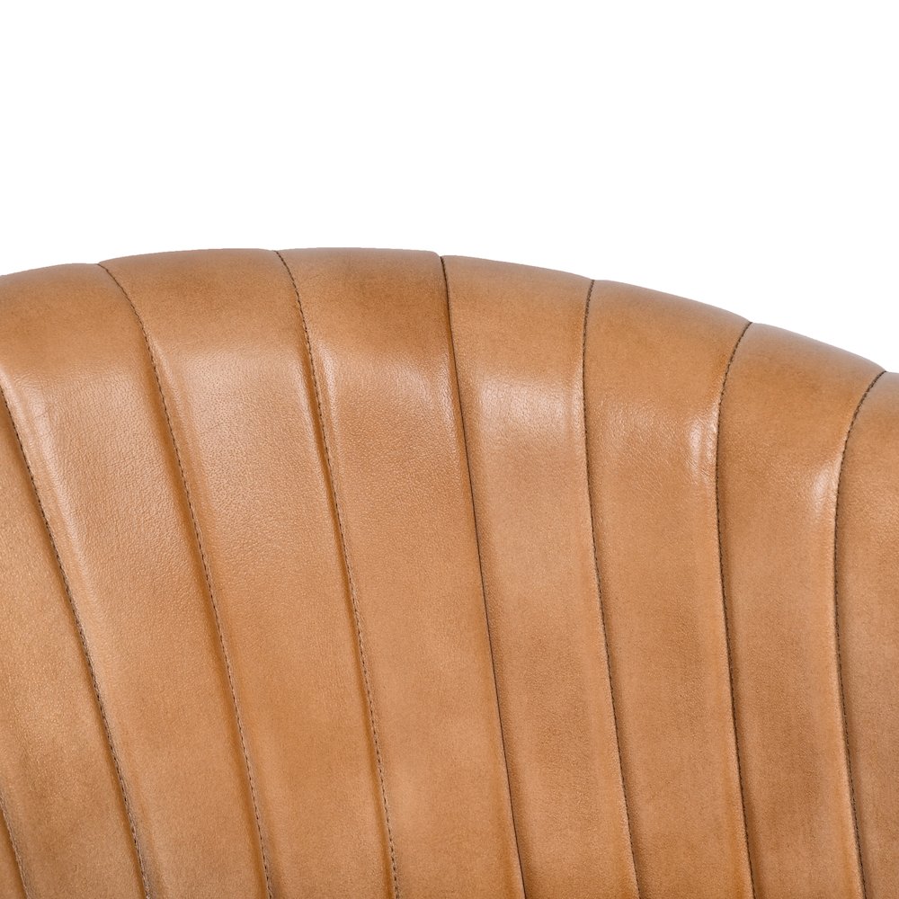 Wilbur Genuine Leather Dining Chair in Caramel