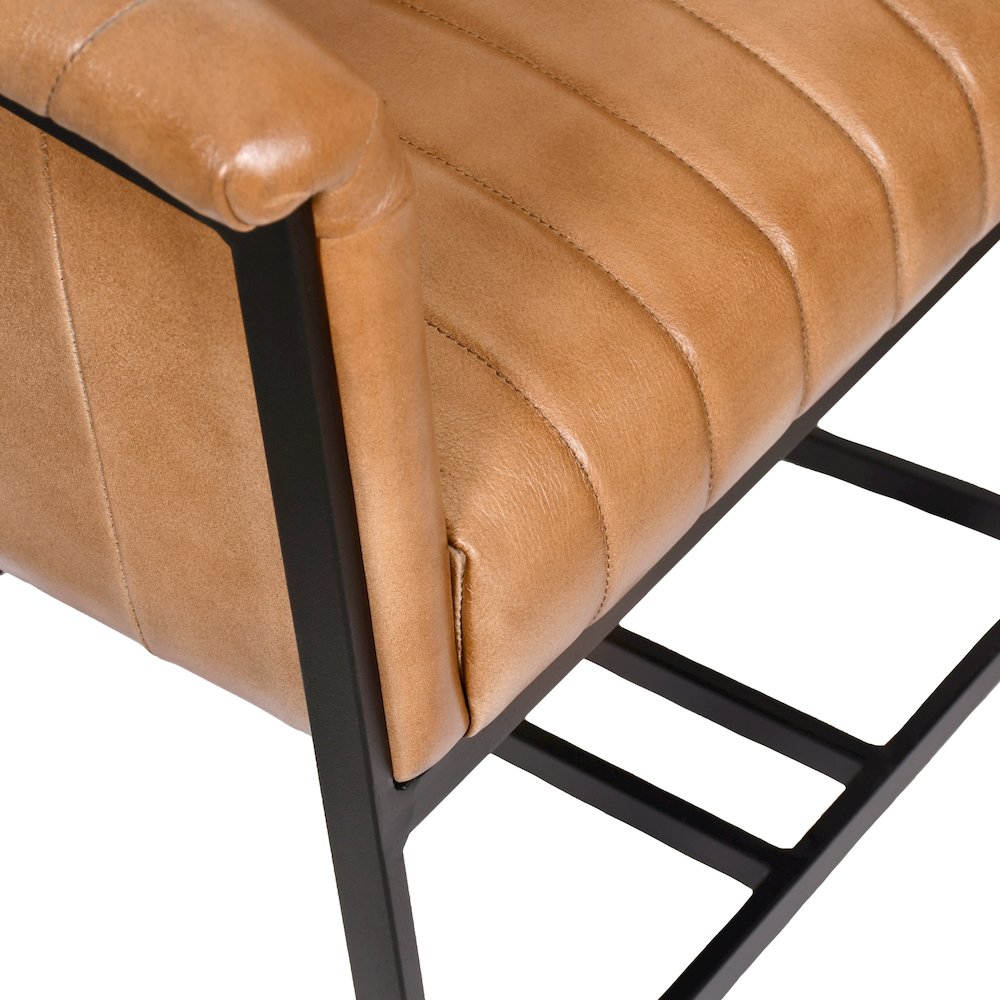 Wilbur Genuine Leather Dining Chair in Caramel