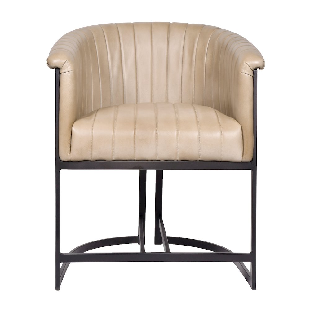 Wilbur Genuine Leather Dining Chair in Stone