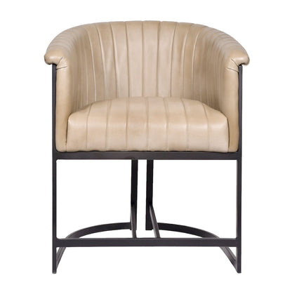 Wilbur Genuine Leather Dining Chair in Stone