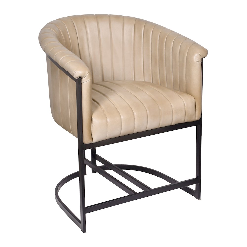Wilbur Genuine Leather Dining Chair in Stone