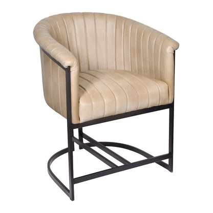 Wilbur Genuine Leather Dining Chair in Stone