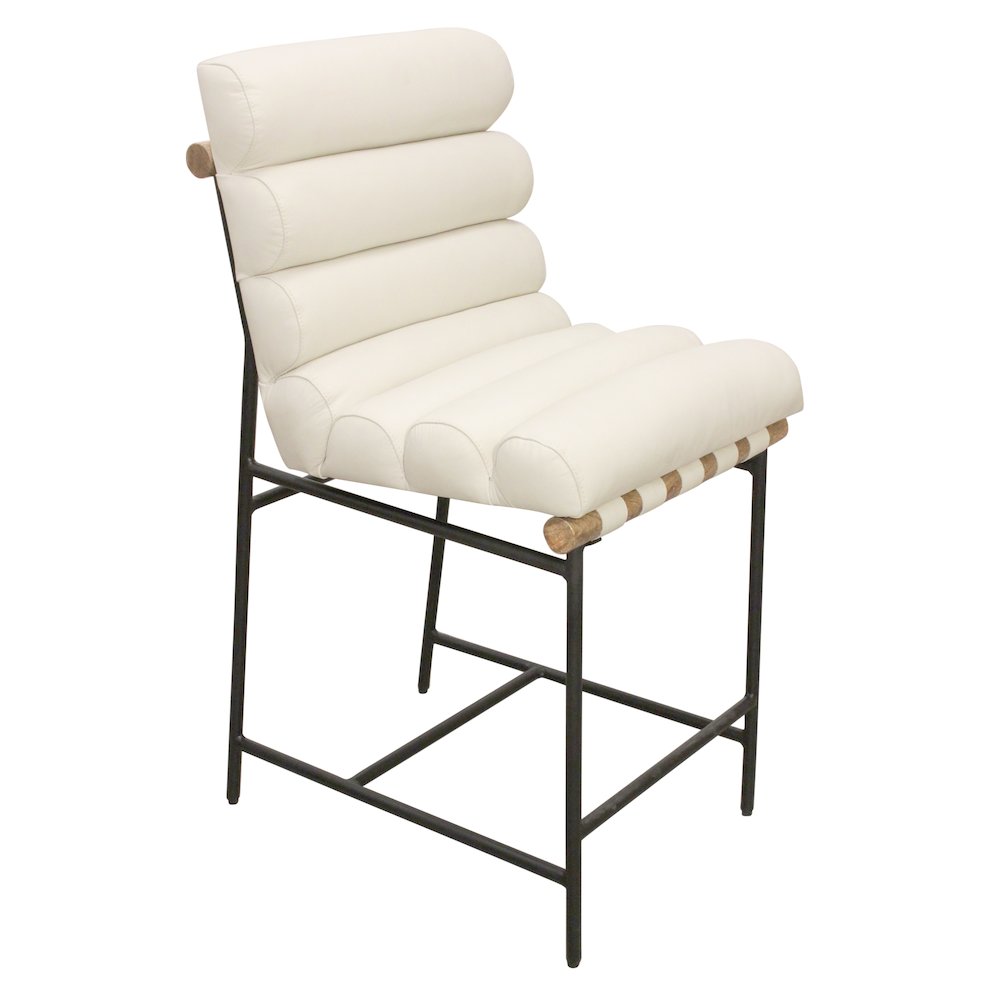 Layla Counter Stool in Ivory Leather