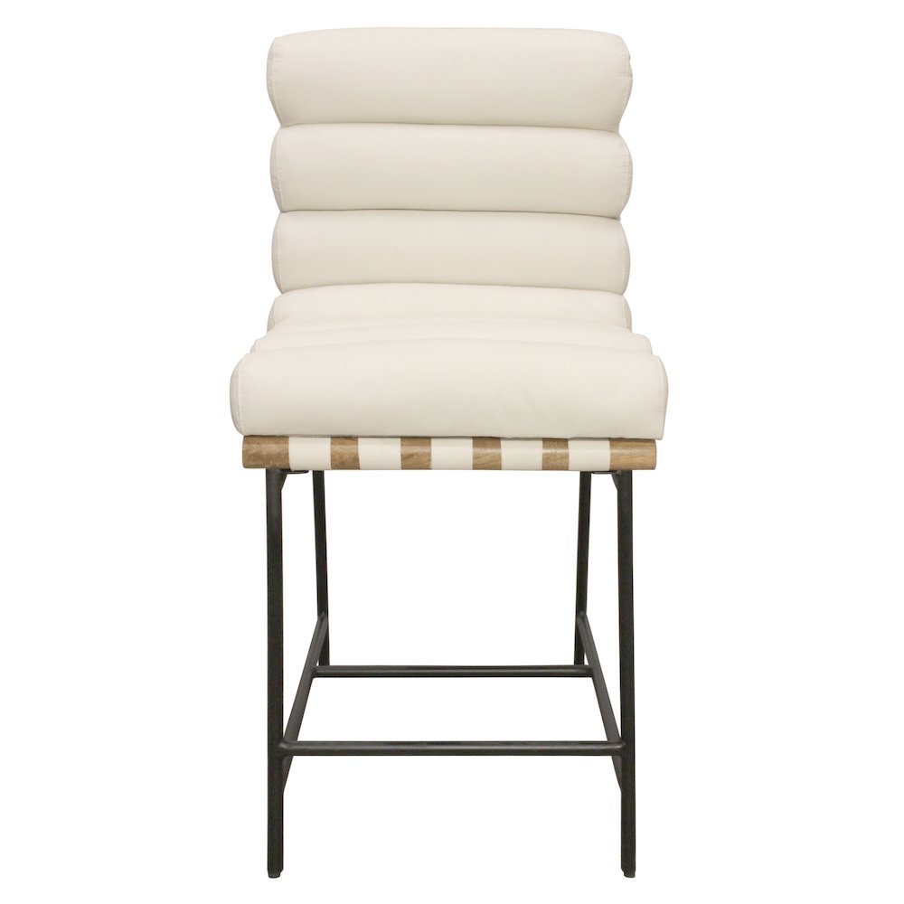 Layla Counter Stool in Ivory Leather