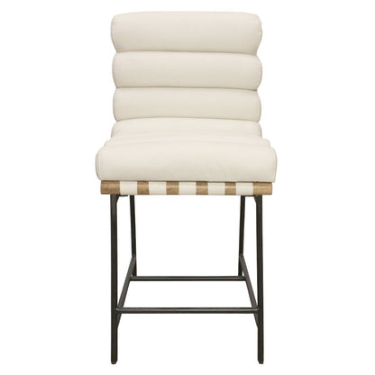 Layla Counter Stool in Ivory Leather