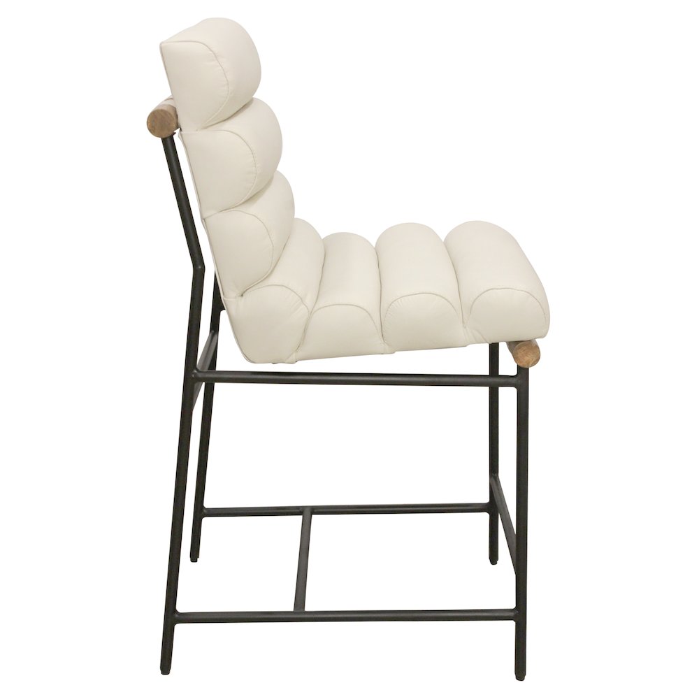 Layla Counter Stool in Ivory Leather