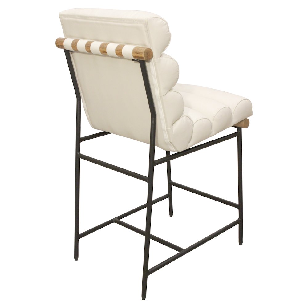 Layla Counter Stool in Ivory Leather